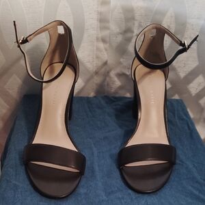 Kelly & Katie Black Ankle Strap Heels